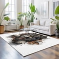 thumbnail image 3 of 4'x6' Area Rugs, Wolf Indoor Outdoor Area Rug for Living Room Bedroom, Animal Broken Wall Dynamic Angry Expression Washable Bathroom Rugs Kitchen Floor Carpet Mats Home Decor Aesthetic, 3 of 8