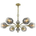 thumbnail image 4 of 60W X 6 Pendleton Metal Chandelier With Electoral Plated Smoked Glass Shades, 4 of 5