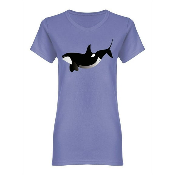 Sea Life Whales Graphic Shaped T-Shirt Women -Image by Shutterstock, Female Large
