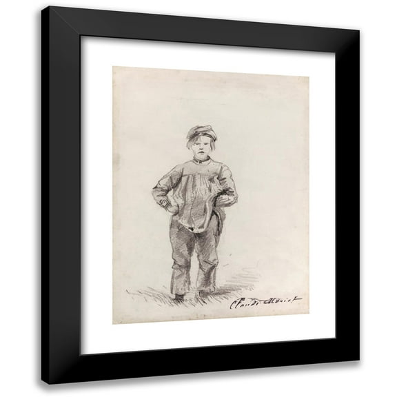 Claude Monet 11x14 Black Modern Framed Museum Art Print Titled - Boy in the Country (1857)