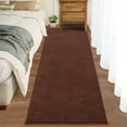 thumbnail image 3 of FairOnly Brown 2'x6'Modern Solid Color Runner Rug for Hallway Non Slip Low Pile Indoor Rug for Kitchen Entrace Laundry, 3 of 7