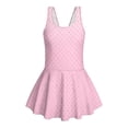 thumbnail image 4 of COEQINE Girls One Piece Tankini Swimsuit with Full Coverage Skirt and Inner Brief, Soft Scoop Neck Swimwear, Secure Fit Comfortable Bathing Suit for 12-13 Years, Pink Gradient Polka Dot, 4 of 8