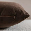 thumbnail image 2 of Decorative Pillow Cases 24x24 Chocolate Brown: 2 Pack Cozy Soft Velvet Square Throw Pillow Covers for Farmhouse Home Decor., 2 of 5