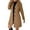 Coffee, variant on Plus Size Long Trench Coat with Notched Lapel Slim Fit Wool Blend Winter Overcoat for Women