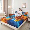 thumbnail image 4 of Homewish Abstract Gradient Gamepads 4 Pieces Queen Sheet Sets for Boys Girls,Video Game Ultra Soft Flat Sheet,Blue Orange Queen Fitted Sheet,Luxury Bedroom Decor, 4 of 7