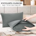 thumbnail image 6 of PiccoCasa 2Pcs Microfiber Embroidery Pillowcases Envelop 20"x26" Dark Gray, 6 of 7