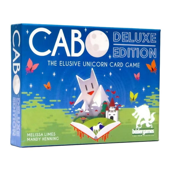 Bezier Games Cabo Deluxe Edition Card Game For Kids & Adults, Memory Strategy, 2-4 Players, Multicolor, Unicorn Theme, Boxed Set