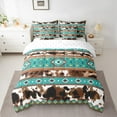thumbnail image 2 of Castle Fairy 7-Piece Cow Aztec Full Bedding Comforter Set, 2 of 8