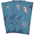 thumbnail image 2 of Kitchen Towels Cute Sharks Pattern Cleaning Towel Absorbent Hand Towels Tea Towels for Home Restaurant Dish Clean 28" x 18", 4PCS, 2 of 7