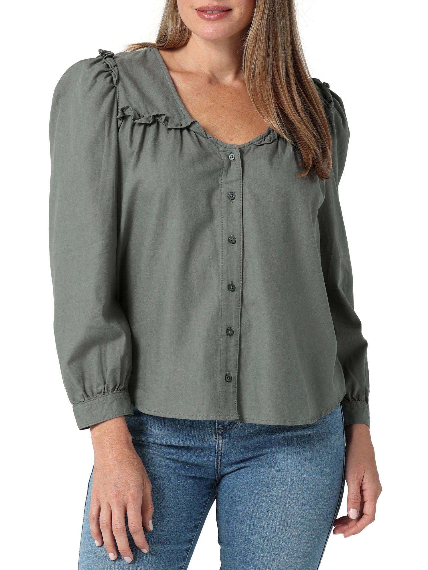 Lady Lee® Women's Ruffle Long Sleeve Shirt