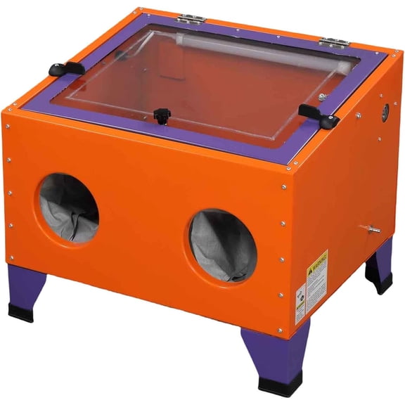 AutoForever 25 Gallon Air Sandblasting Cabinet,40-80 PSI Power Air Sand Blasting Cabinet,Heavy Duty Steel Sandblasting with Spray Gun & 4 Nozzle Bench Top Cabinet for Rust Removal,Stain,Paint