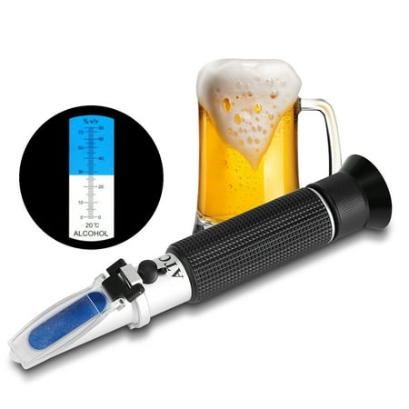 HERCHR Alcohol Tester, Professional Handheld Alcohol 0-80% Test Refractometer Wine Tester Meter Measure Instrument,Alcohol Test Refractometer, Alcohol