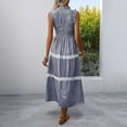thumbnail image 7 of Ashirexll Midi Dresses for Women, Flowy Dresses for Women, Ruffle Edge Round Neck Sleeveless Long Pulling Stripe Tank Dresses, 7 of 7