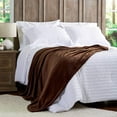 thumbnail image 4 of Bedford Home 66A-29164 Oversized Microfiber Velvet Solid Polyester Throw Blanket - Mocha Brown, 4 of 8