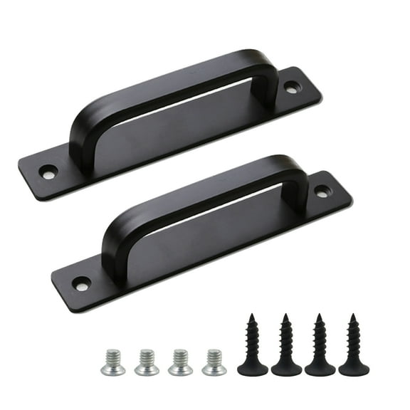 2 Pack Barn Door Handles, 5.79" Sliding Barn Door Pull Handle, Cabinet Door Handle with Screws, Heavy Duty Pull Push Door Plate Handle for Wardrobe Drawer Closet