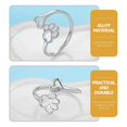 thumbnail image 2 of Dog Footprint Shaped Open Ring Adjustable Finger Ring Personalized Women Ring, 2 of 3