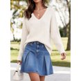 thumbnail image 5 of Womens Oversized V Neck Sweaters Fall Winter Long Sleeve Knit Pullover Jumper, 5 of 6
