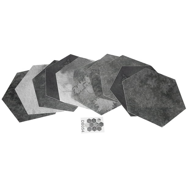 Etiqueta engomada del azulejo, 10 piezas de simulación hexagonal única decoración del hogar etiqueta engomada del piso impulsada por el rendimiento