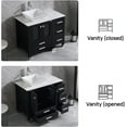 thumbnail image 2 of Walsport Bathroom Vanity,36" Stand Pedestal Bathroom Cabinet Top Square Ceramic Vessel Sink Faucet Drain Combo with Mirror Vanities Set,Black, 2 of 9