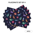 thumbnail image 2 of Placemats Set Of 4 / 6, Space Dinosaur A Placemats For Dining Table Indoor/Outdoors Heat Resistant Washable Placemats 18" X 12", 2 of 8