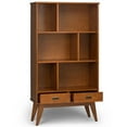 thumbnail image 3 of Allora Solid Rubberwood Teak Brown Bookcase Rectangular 63.98" Unassembled, 3 of 5