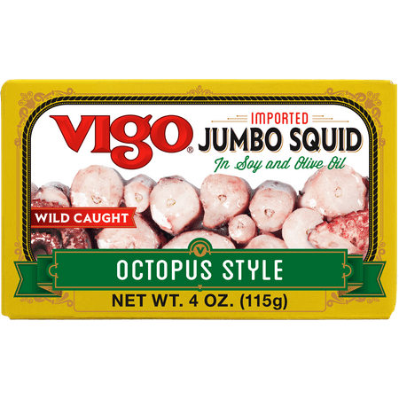 (3 Pack) Vigo Jumbo Squid in Soy and Olive Oil, 4 oz
