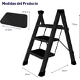 thumbnail image 2 of Escalera Plegable Multifuncional Bluelander, Tipo Tijera 3 Peldaños, Antideslizante, Negro, 2 of 4