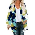 thumbnail image 2 of Spring Fashion Savings AXXD Womens Swim Cover Up Floral Print Puff Sleeve Kimono Cardigan Loose Chiffon Cover Up Tops, 2 of 5