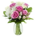 thumbnail image 2 of Kabloom Fresh Flower Bouquet with Pink Roses, White Roses, Pink Tulips, White Hydrangeas, and Lemon Leaf Greens, 2 of 5