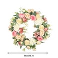 thumbnail image 4 of Moyic Guirnalda de flores artificiales con hojas verdes, peonías, puerta de pared, colgante para el hogar, Navidad, boda, Vintage, Decoración, 4 of 6