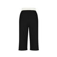 thumbnail image 6 of Cotton Linen Capri Pants for Women Spring Summer Elastic Waist Relaxed Fit Straight Leg Capris with Pockets, 6 of 7
