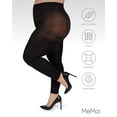 thumbnail image 5 of MeMoi Plus Size Curvy Super Matte Control Top Footless Tights - Womens - Female, 1X/2X, Black, 5 of 7