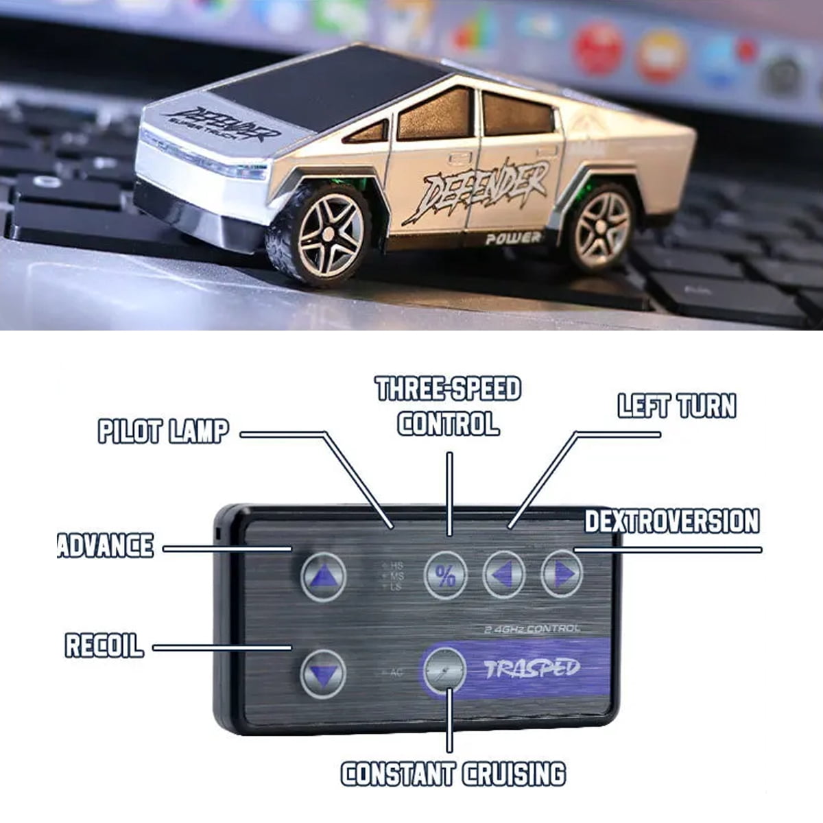 1:64 Mini RC Car Toys - Christmas Small RC Truck 2.4 GHZ Remote Control Cars with Trailer Kit, 3 Speed ​​Adjustable Electric Vehicles Car Toy,Birthday Gift for Boys Age 5+ Years Old