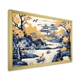 thumbnail image 2 of Designart "China's Blossoming Landscape in Blue and Yellow II" Landscapes Framed Wall Art Decor - Traditional Blue China Bedroom Framed Canvas Wall Art, 2 of 6