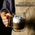 thumbnail image 6 of YSH 2Pack 350ml Double Wall Glass Coffee Cup High Borosilicate Glass Mug Heat Resistant Coffee Milk Juice Water Cups With Handle, 6 of 7