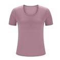thumbnail image 5 of OSFVNOXV Plus Size Lounge Top with Built-In-Bras L-5XL,Comfort Fit Wire-Free Pajama Top with Soft Cups,Summer Casual Short Sleeve Crewneck Oversized Sleep T-Shirts, 5 of 7