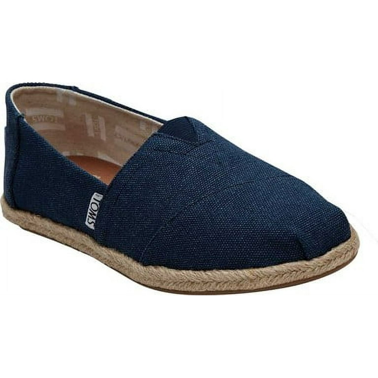 Women s Toms Washed Canvas Espadrille Canvas Sneakers Pumps in Blue Walmart