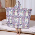 thumbnail image 5 of Bichon Dog Purple Florals Hooded Bath Towel，50"x30" for Ages 3 To 12 Kids, Quick Dry Lightweight Soft Microfiber Hood Beach Towel Cover Up for Kids, 5 of 7