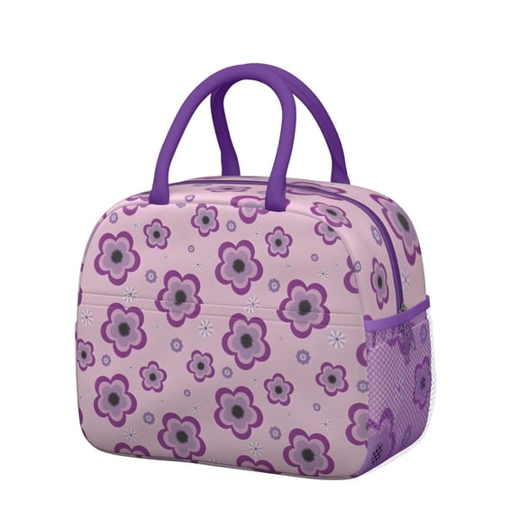 Womens Pioneer Flower Floral Print Pattern Lunch Box for Work,Insulated Lunch Bag for Women,Loncheras Para Mujer,Leakproof Adult Lunch Bag for Work,Beach,Travel,Picnic,Camping