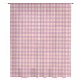 thumbnail image 2 of Pink Sheer Curtains 63 Inches Long, Grid Checkered Plaid Gingham Lattice Trellis Light Filering Curtains, Breathable Simi Curtain Privacy Drapes for Living Room Bedroom Lightweight Window Treatment, 2 of 9