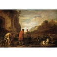 thumbnail image 2 of Claes Cornelisz. Moeyaert 18x13 Gold Ornate Wood Frame and Double Matted Museum Art Print Titled - The Meeting of Jacob and Rachel (Genesis 29;10) (C. 1638), 2 of 4