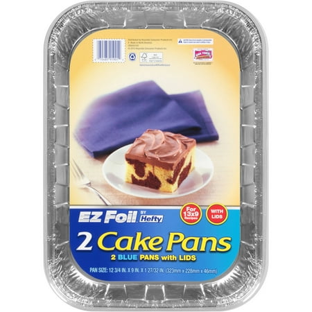 X Foil Cake Pans With Blue Lids X Foil Cake Pans With Blue Lids