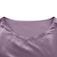 thumbnail image 4 of Women's Satin Blouse Dressy Casual 3/4 Sleeve Silk Tops Round Neck Formal Business Tshirts (Purple XXL), 4 of 5