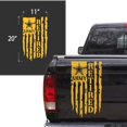 thumbnail image 2 of Retired Army Veteran Distressed American USA US Flag Truck Tailgate Vinyl Decal Compatible with most Pickup Trucks - U.S. Army Sticker USAF USMC US Navy Decal (11" x 20", Yellow), 2 of 8