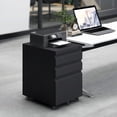 thumbnail image 5 of Sanmadrola 3 Drawer File Cabinet with Lock Mobile File Cabinets for Home Office Steel Mobile Filing Cabinet Metal Rolling Locking Office Cabinets Under Desk for Legal Letter Size, Black, 5 of 9