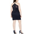 thumbnail image 2 of EMERALD SUNDAE Womens Navy Racerback Spaghetti Strap V Neck Above The Knee Cocktail Body Con Dress Plus 1X, 2 of 2