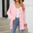 thumbnail image 3 of Light Weight Cardigan for Women Open Front Coat Long Sleeve Fashion Soft Knit Fall Spring Cardigans Stretchy Lightweight Sweater Pink L, 3 of 7