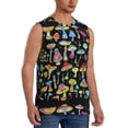 thumbnail image 2 of Balery Bright Mushrooms Men's Sleeveless Muscle Shirts Workout Tank Top, Moisture Wicking, Odor Protection-X-Large, 2 of 8