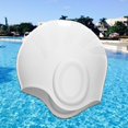 thumbnail image 3 of koolsoo Chapeau de Bain à Protection des Oreilles pour Cheveux Longs Haute Élasticité Chapeaux de Natation Blanc, 3 of 8