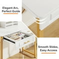 thumbnail image 5 of GYIIYUO Makeup Vanity Desk with 2 Drawers and Glossy Desktop, Girls Vanity Dressing Table with Storage Shelf, Writing Desk for Bedroom, Home Office, No Mirror, White and Gold, 5 of 10